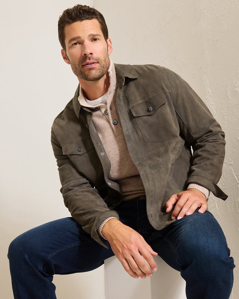 Tommy Bahama Popular - Boulder Ridge Suede Shirt Jacket