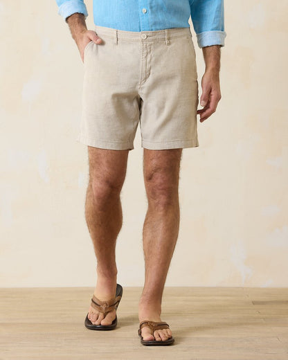 Tommy Bahama Featured - Beach Coast Linen-Blend Flat-Front 8-Inch Shorts
