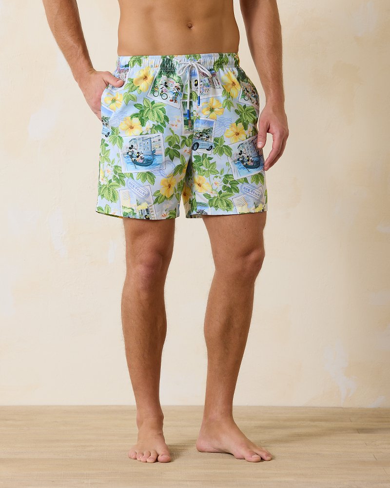Tommy Bahama Signature - Disney Naples Postcard to Paradise 6-Inch Swim Trunks