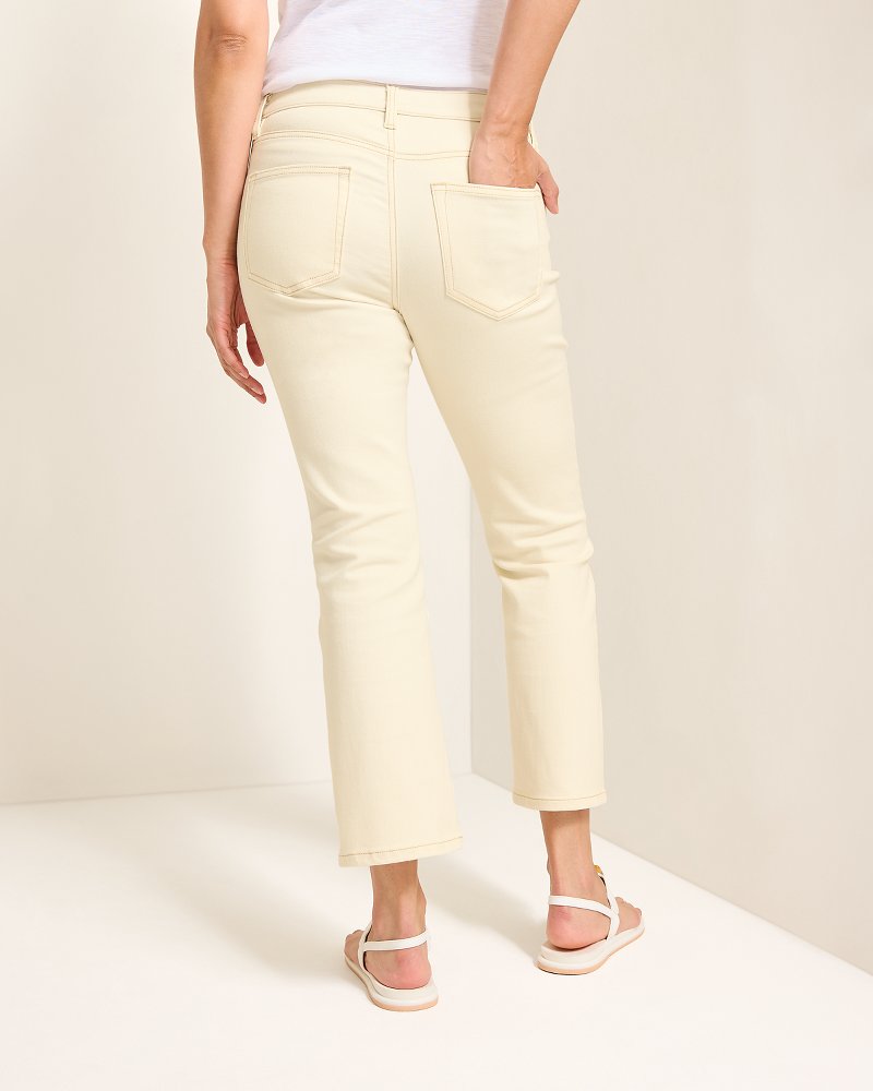 Tommy Bahama Quality - Natural Mid-Rise Cropped Mini Bootcut Jeans