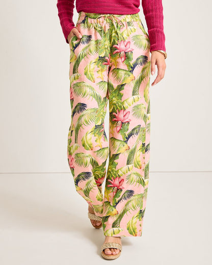 Tommy Bahama New - Two Palms Frond Royal High-Rise Linen Easy Pants