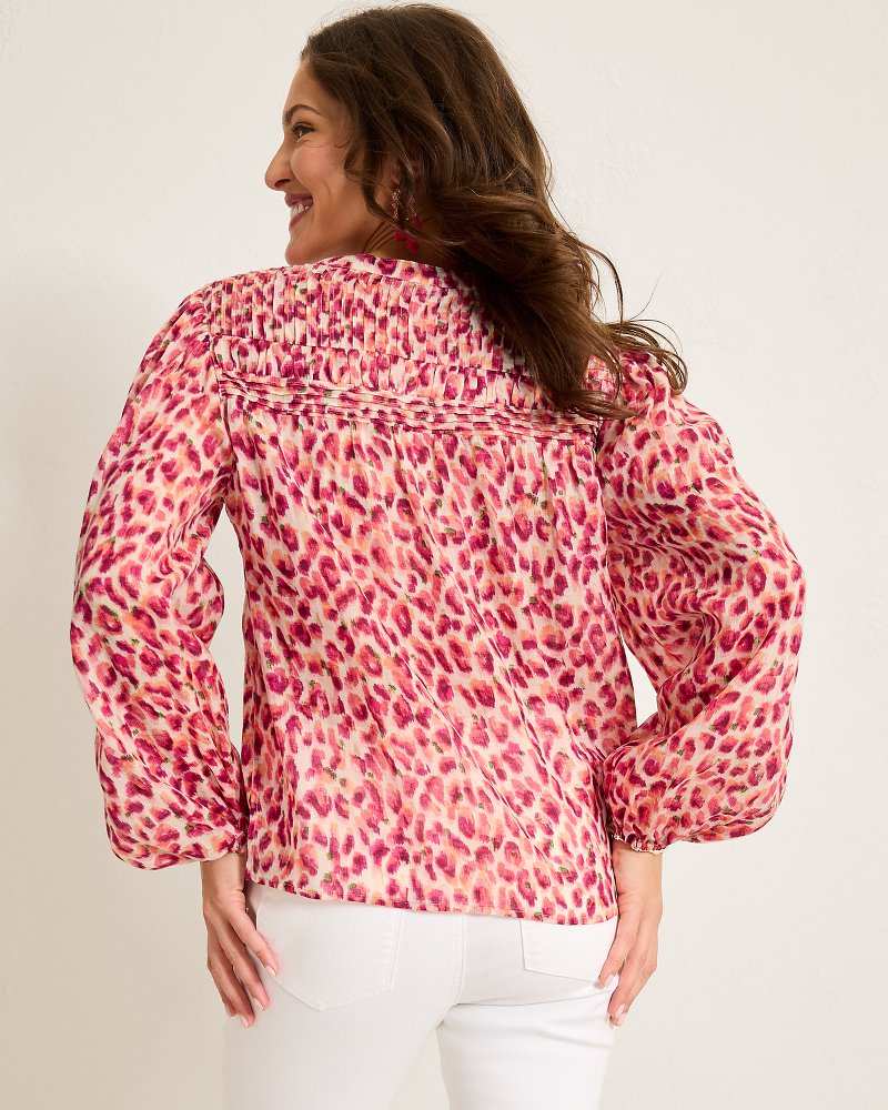 Tommy Bahama Popular - Jeweled Jaguar Pintuck Blouse