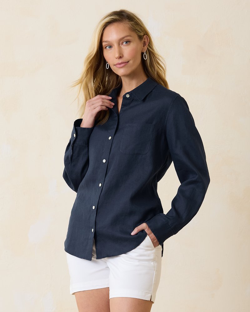 Tommy Bahama Deals - Coastalina Relaxed Long-Sleeve Linen Top