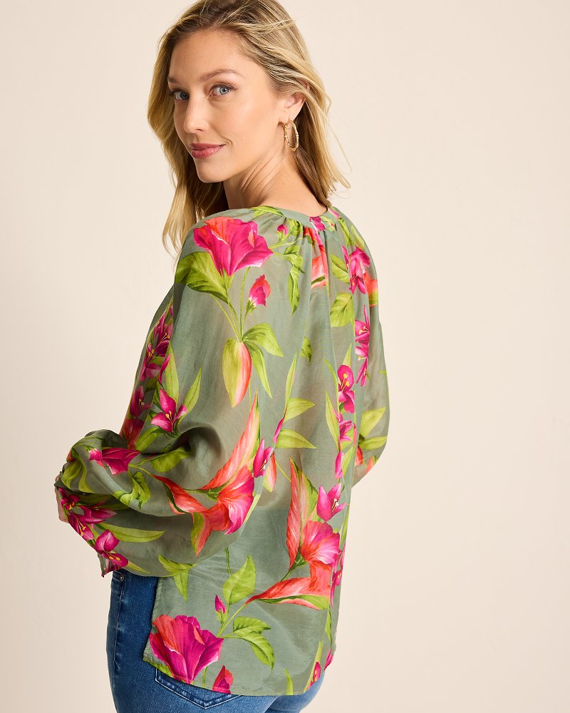 Tommy Bahama Essential - Agua Amara Lavish Blooms Peasant Top