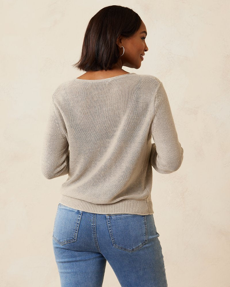 Tommy Bahama Customer Favorite - Cedar Linen Long-Sleeve V-Neck Sweater