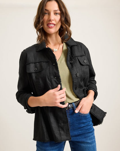 Tommy Bahama Exclusive - Two Palms Linen Raw-Edge Utility Jacket