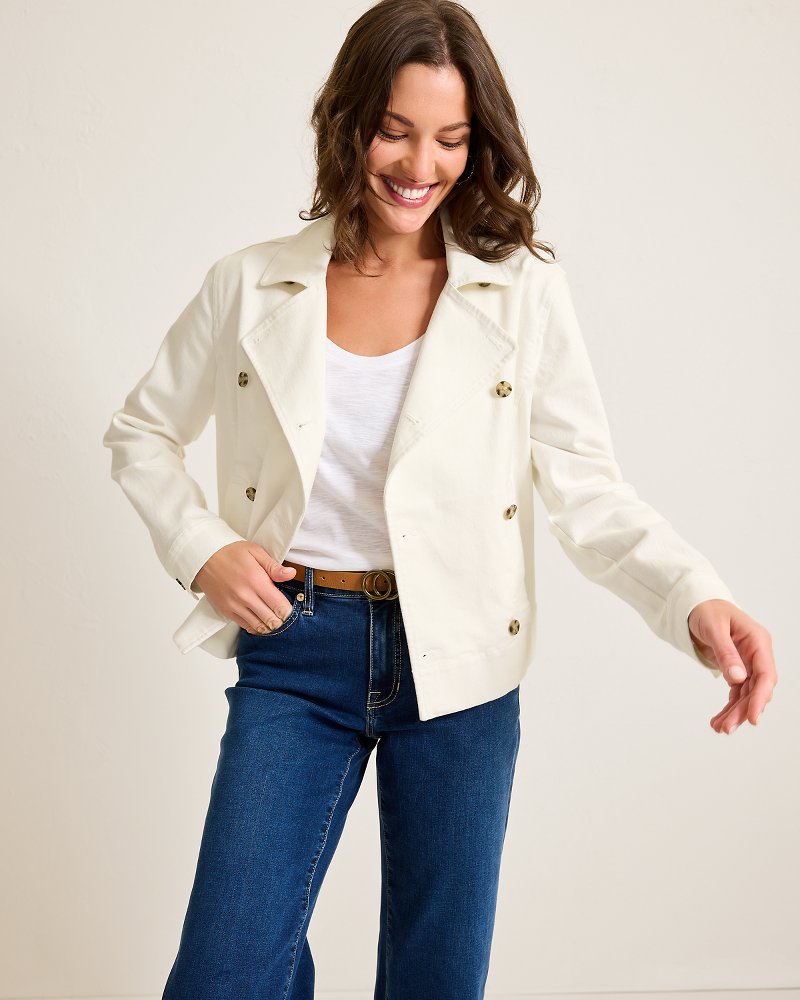 Tommy Bahama Top Pick - Cotton Twill Cropped Peacoat