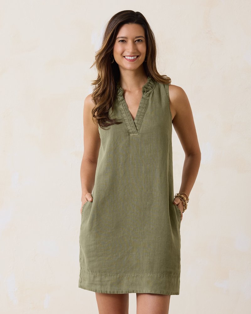 Tommy Bahama Great Value - Two Palms Double-Ruffle Linen Dress