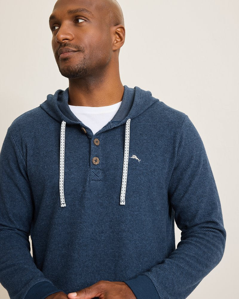 Tommy Bahama Everyday - Big & Tall Textured Twill Stripe Hoodie