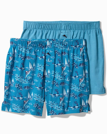 Tommy Bahama New - Cotton Knit Marlin Print Boxers — 2-Pack