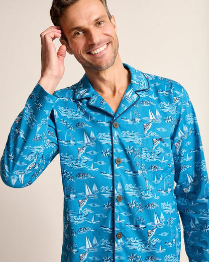 Tommy Bahama Discount - Woven Long Sleeve & Pants Pajama Set