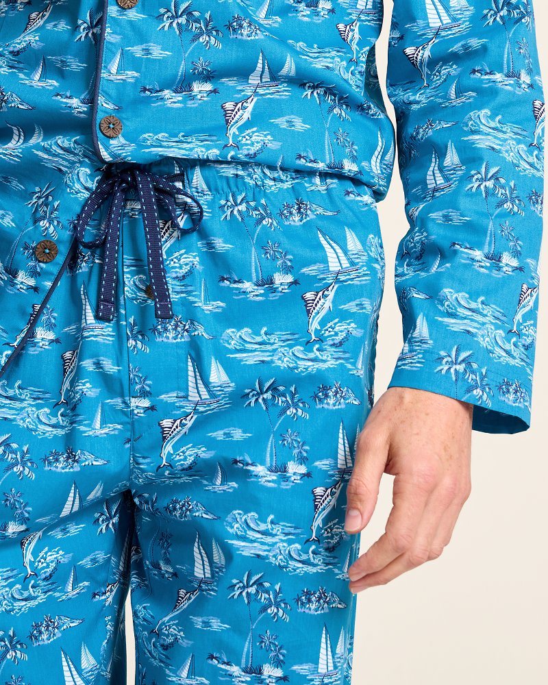 Tommy Bahama Value - Big & Tall Woven Long Sleeve & Pants Pajama Set