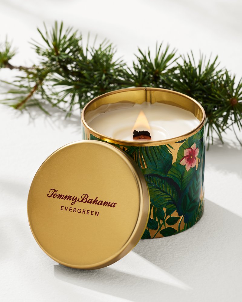 Tommy Bahama Featured - Evergreen 10.6-oz. Floral Embossed Candle Tin