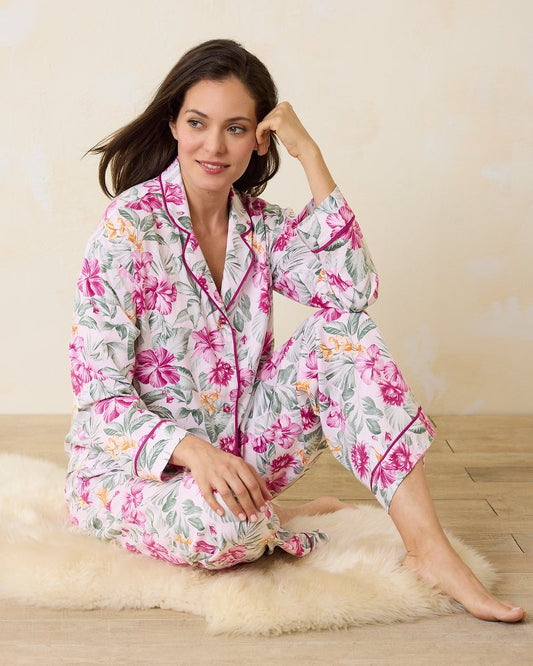 Tommy Bahama Everyday - Woven Sateen Long Sleeve & Pants Pajama Set