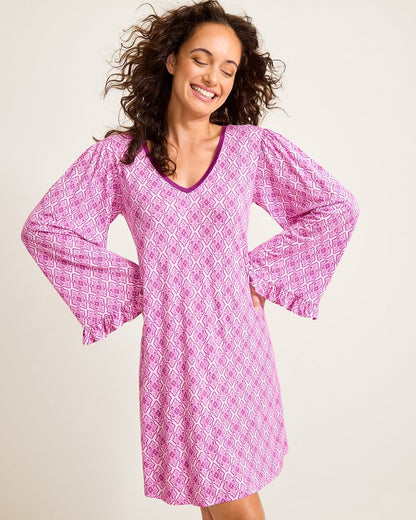 Tommy Bahama Popular - Jersey Long-Sleeve Short Sleep Dress