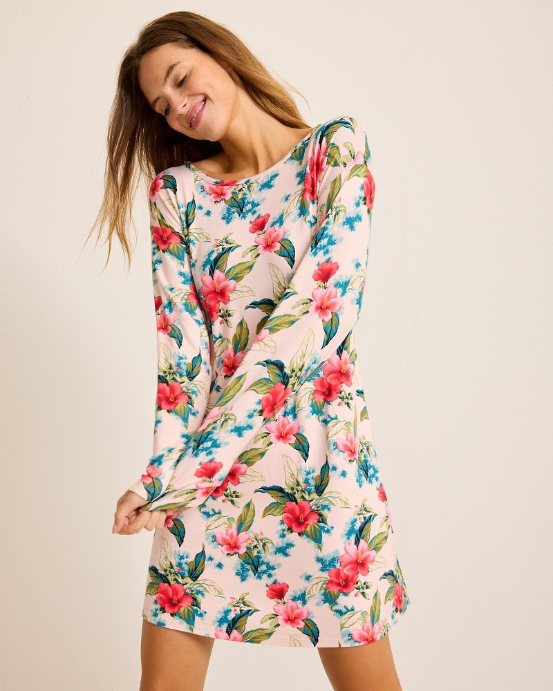 Tommy Bahama Quality - Knit Long-Sleeve Short Sleep Dress