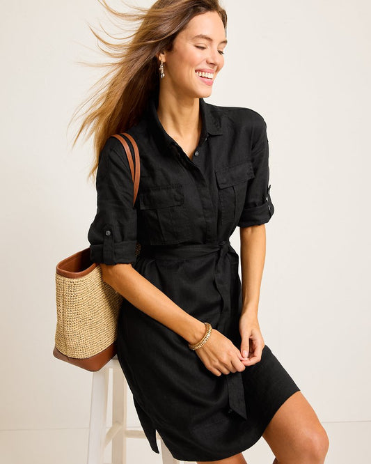 Tommy Bahama Sale - Two Palms Patch-Pocket Linen Dress