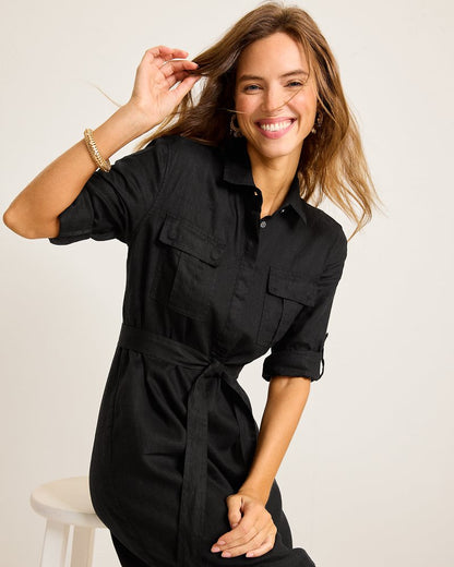 Tommy Bahama Sale - Two Palms Patch-Pocket Linen Dress