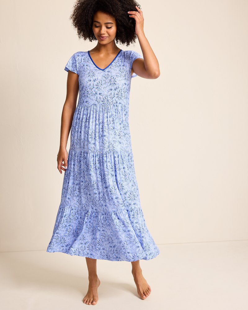 Tommy Bahama Discount - Jersey Short-Sleeve Maxi Sleep Dress