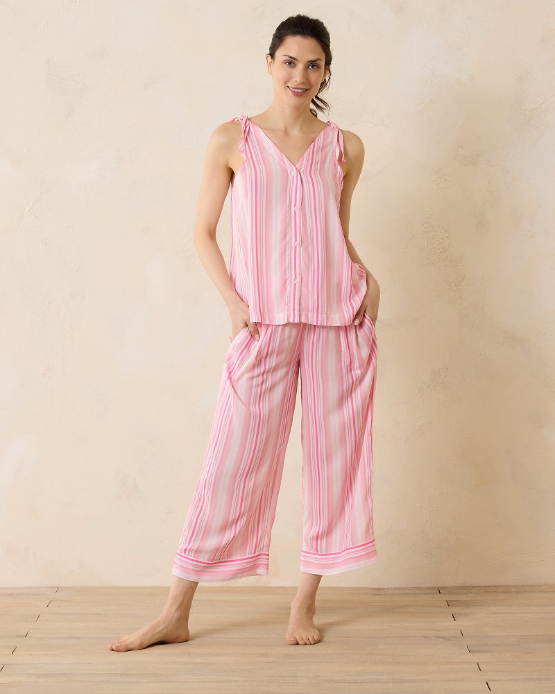 Tommy Bahama Hot Sale - Woven Challis Tank & Cropped Pants Pajama Set